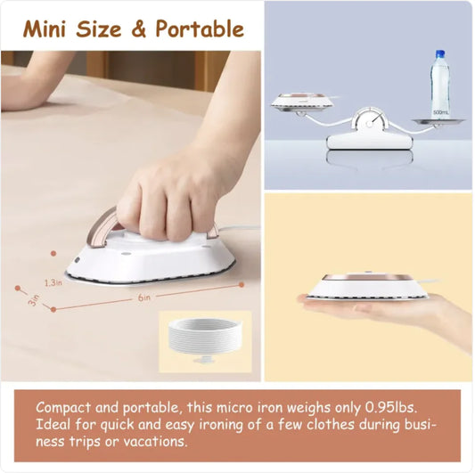 Micro Travel Iron for Wrinkle-Free