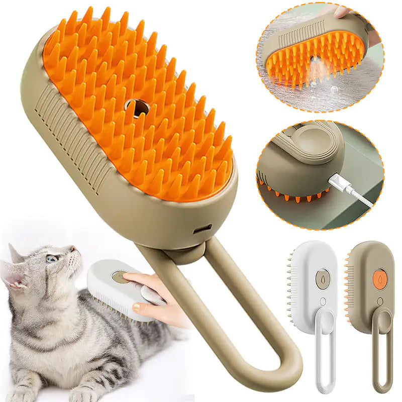 SteamGroom™ – 3-in-1 Electric Pet Brush & Steamer